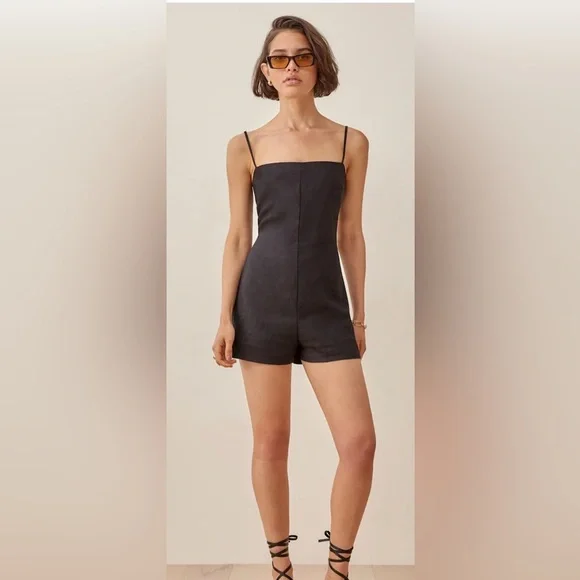 Reformation Pants Jumpsuits Reformation Camden Linen Romper - Main Image